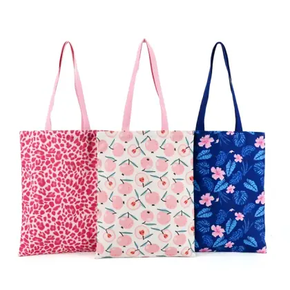 Custom High-definition Printing Eco Friendly Natural Recycled Reusable Organic Cotton Canvas Tote Shopping Bags with Logo