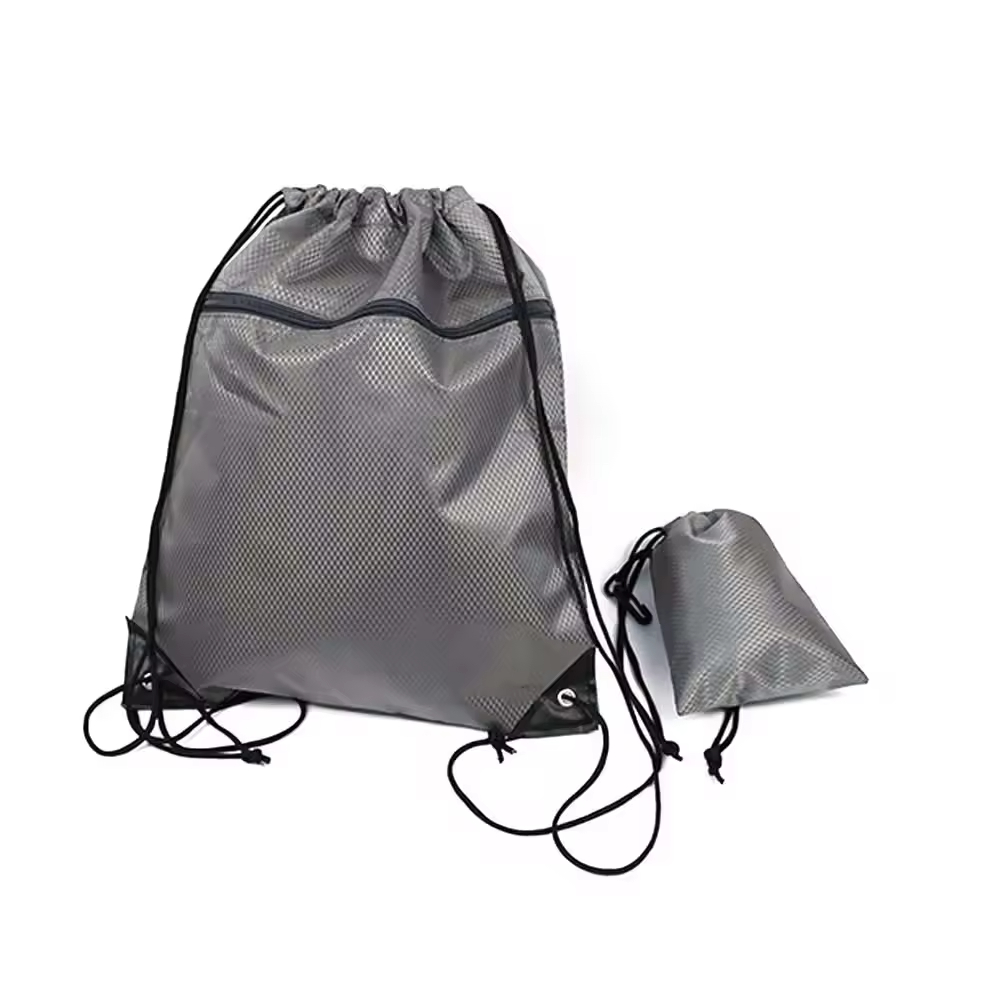Good Reusable Waterproof Customized Logo Printed Backpacks Style String Bags 210D Polyester Drawstring Bags