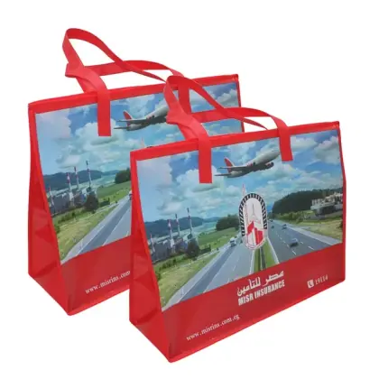 Wholesale Red Tote Eco Friendly Recycled Non Woven Bag with Zipper Manufacturer From China