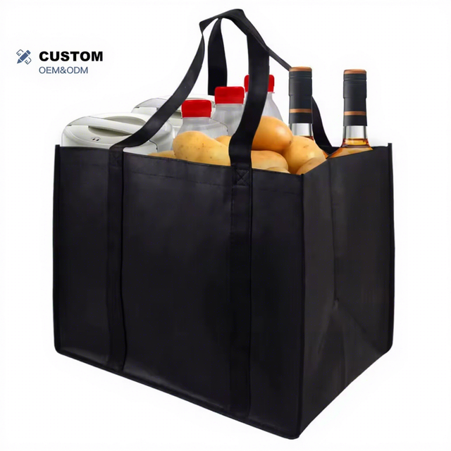 Factory Custom LOGO Heavy Duty Large Reusable Shopping Bags Non Woven Tote Bag Washable Foldable Grocery Non Woven Bag