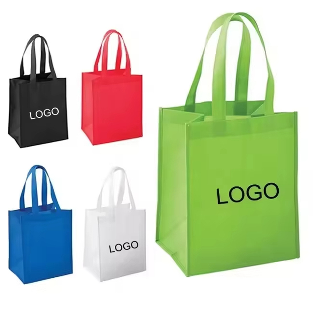 Custom Print Ecological Reusable Supermarket Grocery Promotion Shopping Non Woven Carry Fabric Tote Cloth Bag