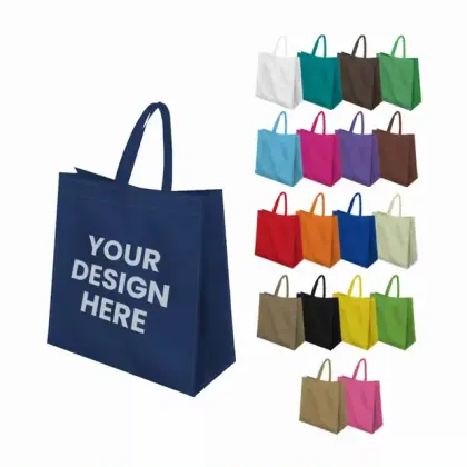 Custom OEM Eco-Friendly Reusable High Quality Printed Logo Grocery Non Woven Tote Gift Shopping Bags With Custom Printed Logo
