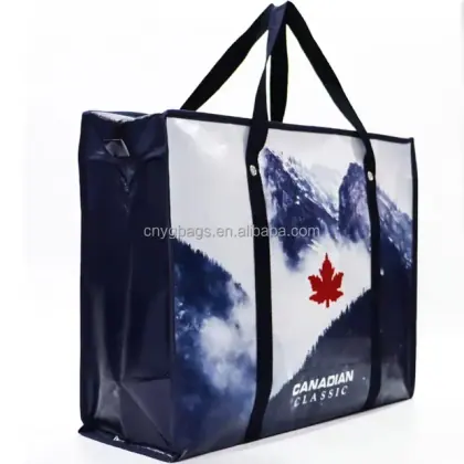 High Quality Customized Own Brand Recycled Laminated Pillow Bag Zipper Non Woven Storage Bag