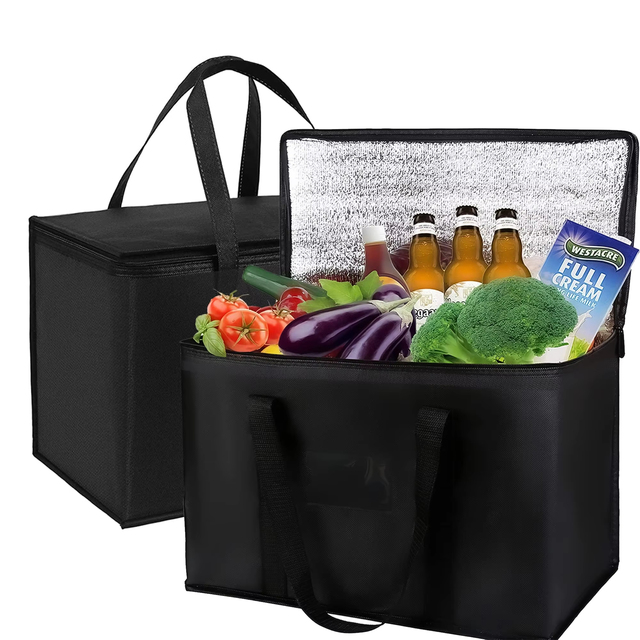 Reusable Non-woven Travel Picnic Waterproof Cooler Bags Grocery Non Woven Thermal Insulated Bags