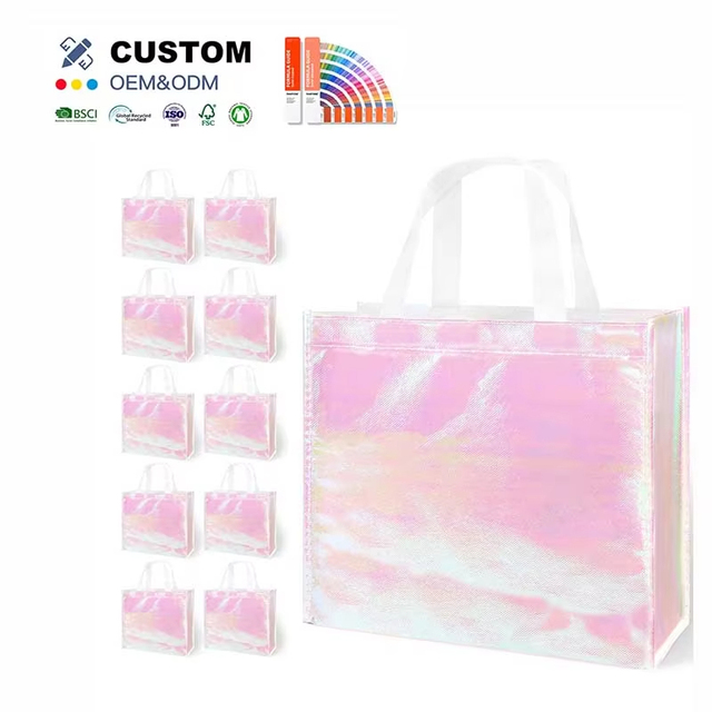 Wholesale Reusable Grocery Tote Recycled Nonwoven Bags Pp Laminated Fabric Eco Friendly Non Woven Shopping Bag With Print Logo