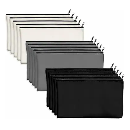 Wholesale Customized High Quality Blank Waterproof Eco-friendly Small Natural Travel Cotton Canvas Cosmetic Bag With Zipper