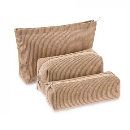 Wholesale Custom LOGO Size Cotton Canvas Travel Storage Bag Zipper Portable Makeup Bag Women's Go Out Travel Cosmetic Bags