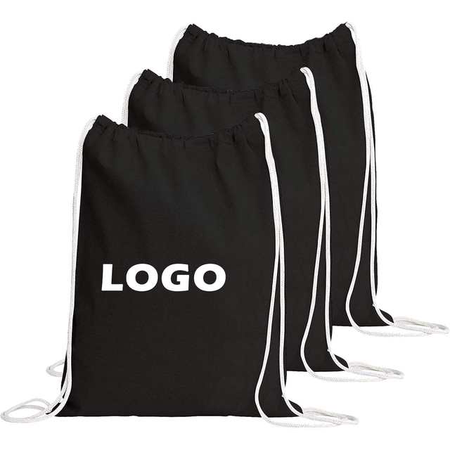 Wholesale Custom Logo Eco-friendly Canvas Drawstring Bag Reusable Sport Backpack for Promotion Advertising BSCI GRS Certified
