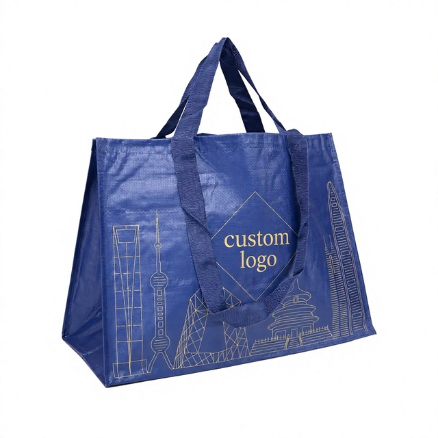 Custom Logo Water Bottle Recycled Rpet Tote Bag GRS Certified RPET Non Woven Bag Reusable Lamination Rpet Shopping Bag