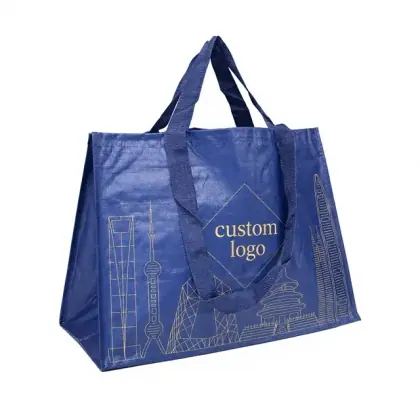 Custom Logo Water Bottle Recycled Rpet Tote Bag GRS Certified RPET Non Woven Bag Reusable Lamination Rpet Shopping Bag