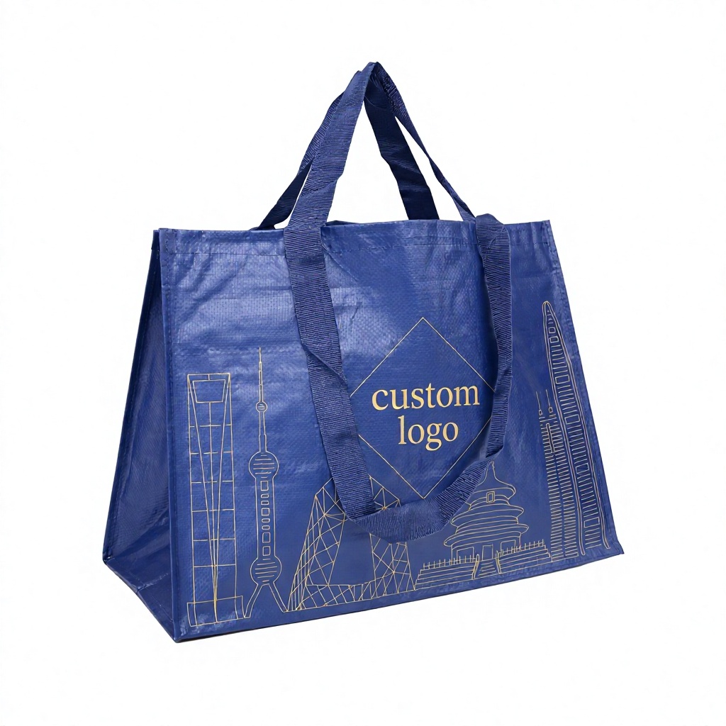 Custom Logo Water Bottle Recycled Rpet Tote Bag GRS Certified RPET Non Woven Bag Reusable Lamination Rpet Shopping Bag