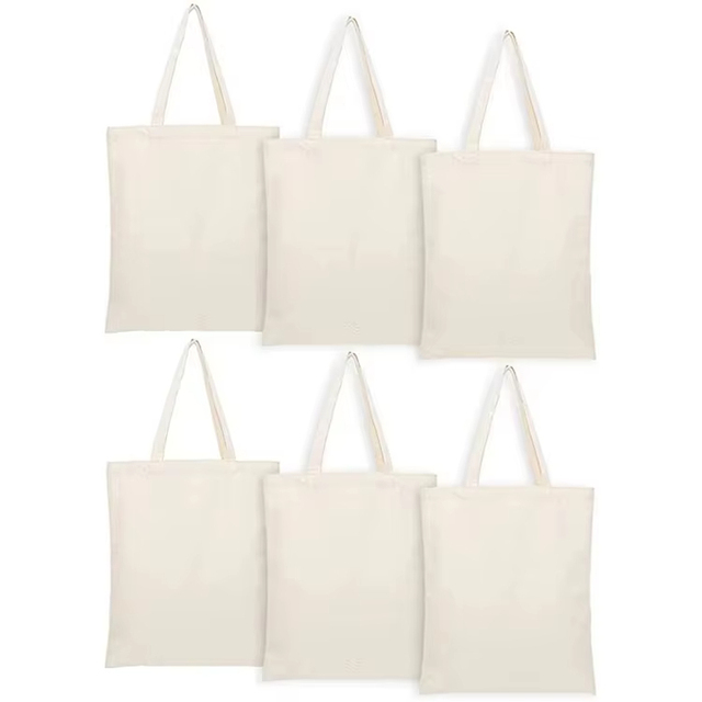 Custom Wholesale Original Print Logo Reusable Plain White Blank Shopping Cotton Canvas Tote Bag