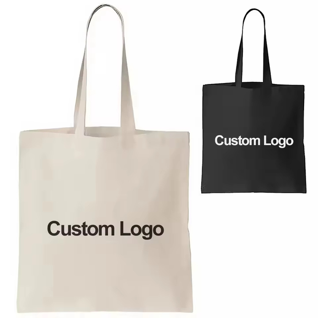 Wholesale Personalized Custom Fashion Large Reusable Cotton Canvas Shopping Tote Bags With Custom Printed Logo