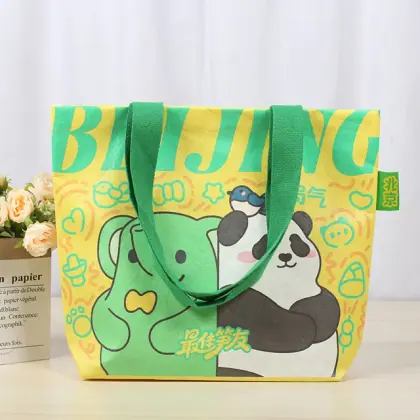 Factory Customized Full Color Print Cute Cartoon Pattern Waterproof Recyclable Tyvek Paper Shopping Tote Bag with Handles