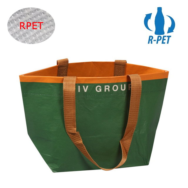 Eco-Friendly Grocery RPET Stitch Bonded Nonwoven Bags Heavy Duty Waterproof Recyclable Shopping RPET Bags with Custom Logo Color