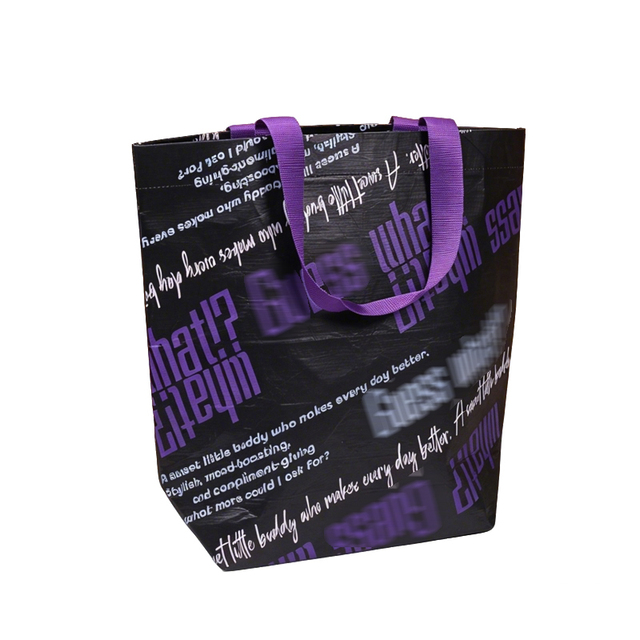 Factory Laminated Shopping Recycled Eco Friendly RPET Tote Bag Recycled PET Stitch Bonded Nonwoven Bag with Durable Handle
