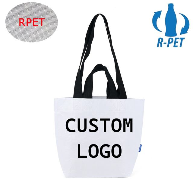 Washable Lightweight Laminated RPET Stitch Bonded Shopping Bag Recycled Eco Material Reusable Grocery Tote with Custom Design