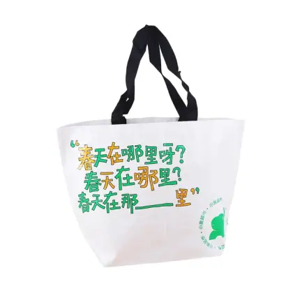 Customized Printed LOGO Laminated PP Woven Reusable Grocery Tote Bag Heavy Duty Foldable for Promotion Gift Shop Retail Bulk