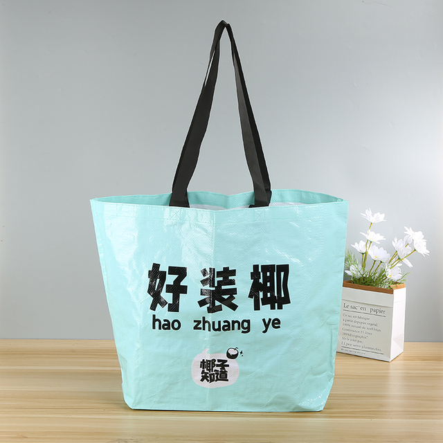 Custom Blueprint Print Laminated PP Woven Eco Tote Bag Reusable Grocery Shopper with Handles for Street Fashion Trend Collector