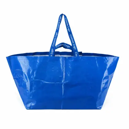 Custom Logo Supermarket Grocery Extra Large Laminated Polypropylene PP Woven Tote Bag Eco-friendly Reusable Shopping Moving Bag