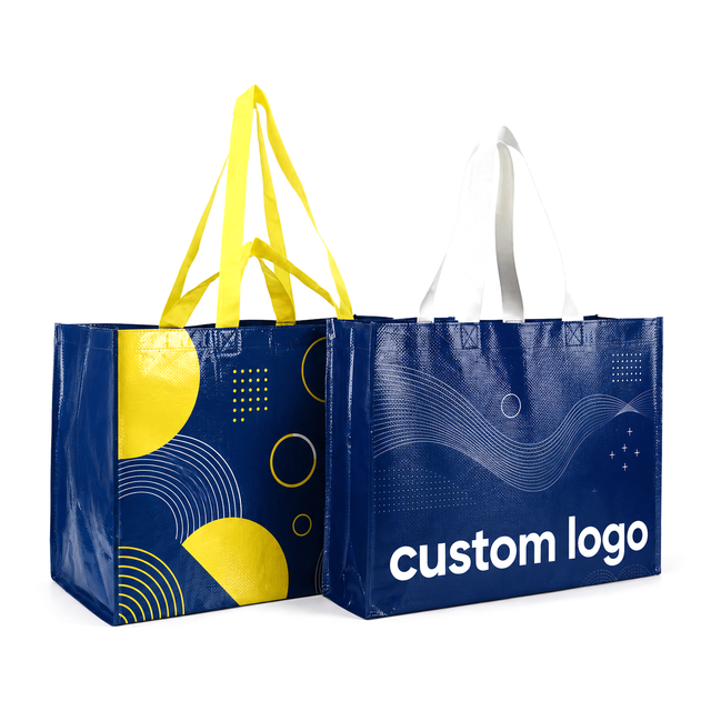 Custom PP Woven Blue Tote Bag Versatile Reusable Promo Shopper Client Design for Business Branding Multi-Industry