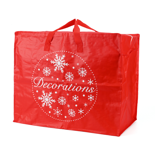 Wholesale Promotional Laminated PP Woven Moving Bag, Recycled Large Storage Tote with Zipper and Strong Carry Handles
