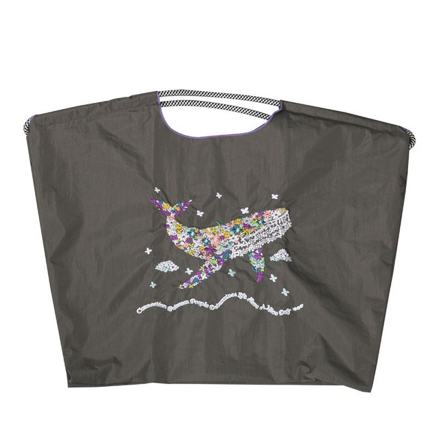 Custom Printed Eco Friendly Reusable Large Capacity Grocery Cartoon Cute Embroidery Nylon Shopping Tote Bag Wholesale