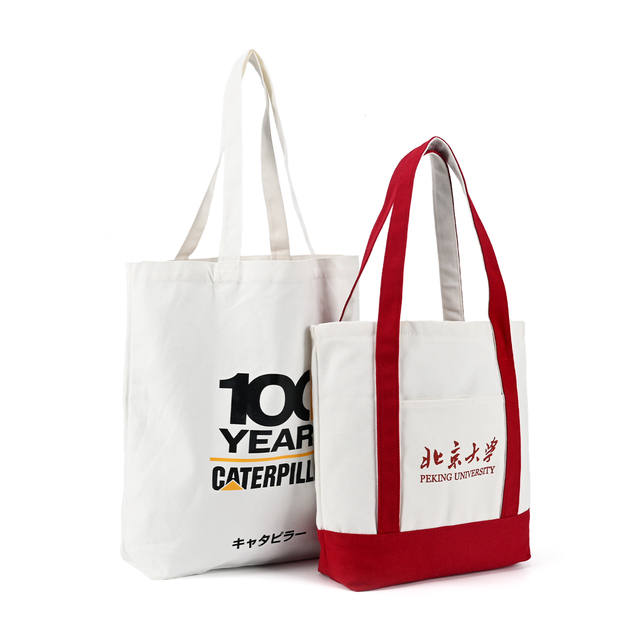 Custom Logo Printed Large Capacity Promotional Eco Friendly Reusable Cotton Canvas Tote Shopping Bag with Zipper Closure