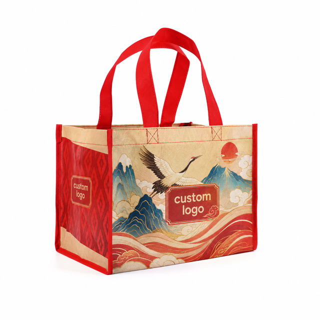 Custom Printed Logo Laminated Non Woven Shopping Bags Reusable Tote Bags for Grocery Supermarket Promotional Gifts Wholesale