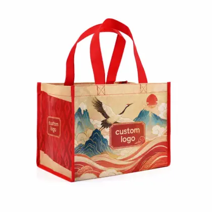 Custom Printed Logo Laminated Non Woven Shopping Bags Reusable Tote Bags for Grocery Supermarket Promotional Gifts Wholesale