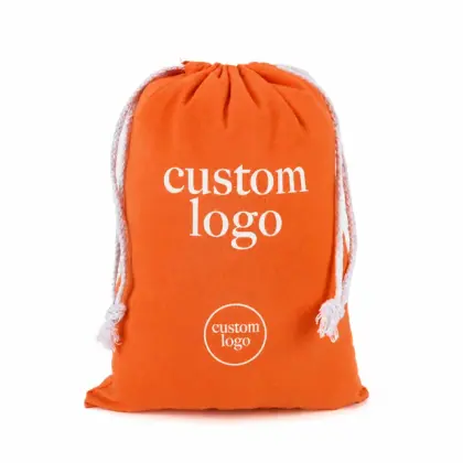 Wholesale Custom Printed Canvas Drawstring Bags Reusable Lightweight Gym Sport Storage Pouches with Logo for Travel Daily Use