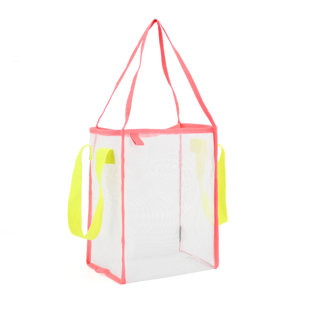 Custom Reusable Mesh Tote Shopping Bags Lightweight Breathable Carry Bags with Handles for Grocery Market Retail Daily Use