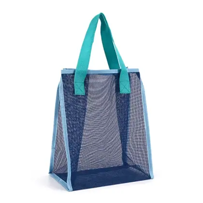 Wholesale Colorful Mesh Shopping Tote Bags Reusable Lightweight Breathable Carry Bags with Handles for Grocery Retail Daily Use