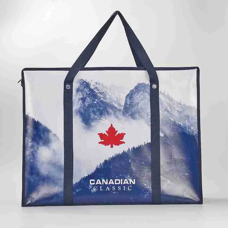 Customizable Large Capacity Bedding Universal Packaging Portable Laminated Tote Bag Large Memory Nonwoven Bag