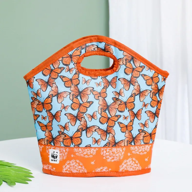 Simple takeaway insulated bag wholesale aluminum foil food outer non-woven tote bag printable logo folding non-woven bag