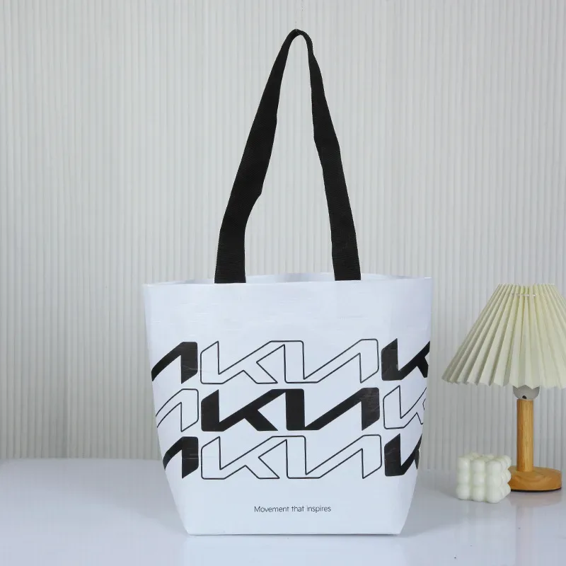 Large brand wholesale woven fabric foreign trade Lixin cloth bag laminated waterproof handbag RPET bag advertising printing