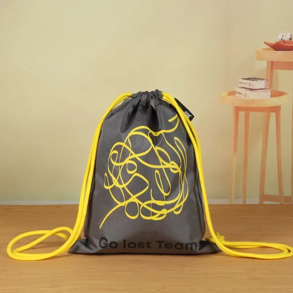 New Polyester Tie Pocket Printable Logo Waterproof Oxford Drawstring Bag Student Advertising Training Carry Backpack Bag