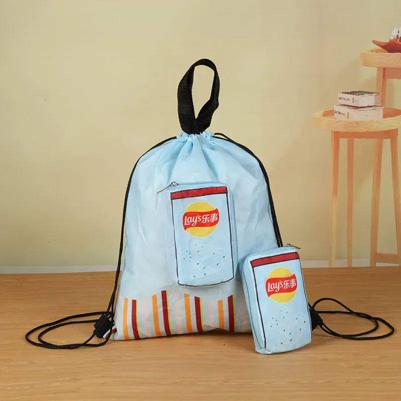 Oxford cloth foldable eco-friendly shopping bag HD printed polyester large capacity supermarket portable portable storage bag