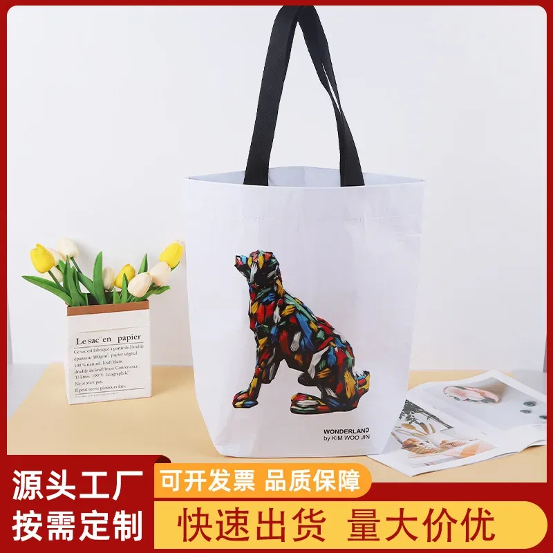 Lixin cloth RPET shopping bag printing custom logo color printing film eco-friendly hot pressed clothing shopping tote bag